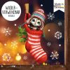 Auf dem Bild ist das Produkt: Fensterbild Weihnachten Winter Katze Socke Schneeflocken Kinderzimmer Fenster wiederverwendbar zum Preis von €13.90 abgebildet.