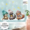 Auf dem Bild ist das Produkt: Fensterbild Weihnachten Winter Katze Waschbär und Fuchs Fensteraufkleber Weihnachtsdekoration wiederverwendbar zum Preis von €13.90 abgebildet.