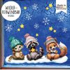 Auf dem Bild ist das Produkt: Fensterbild Weihnachten Winter Katze Waschbär und Fuchs Fensteraufkleber Weihnachtsdekoration wiederverwendbar zum Preis von €13.90 abgebildet.
