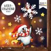 Auf dem Bild ist das Produkt: Fensterbild Weihnachten Winter Pinguin Schneeflocken Kinderzimmer Fenster Weihnachtsdeko zum Preis von €13.90 abgebildet.