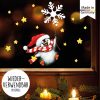 Auf dem Bild ist das Produkt: Fensterbild Weihnachten Winter Pinguin Schneeflocken Kinderzimmer Fenster Weihnachtsdeko zum Preis von €13.90 abgebildet.