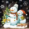 Auf dem Bild ist das Produkt: Fensterbild Weihnachten Winter Schneemänner Schneeflocken Kinderzimmer Fenster Weihnachtsdeko wiederverwendbar zum Preis von €13.90 abgebildet.
