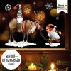 Auf dem Bild ist das Produkt: Fensterbild Weihnachten Winter Zwerg mit Hirsch Elch mit Schneeflocken Adventsdeko wiederverwendbar zum Preis von €13.90 abgebildet.