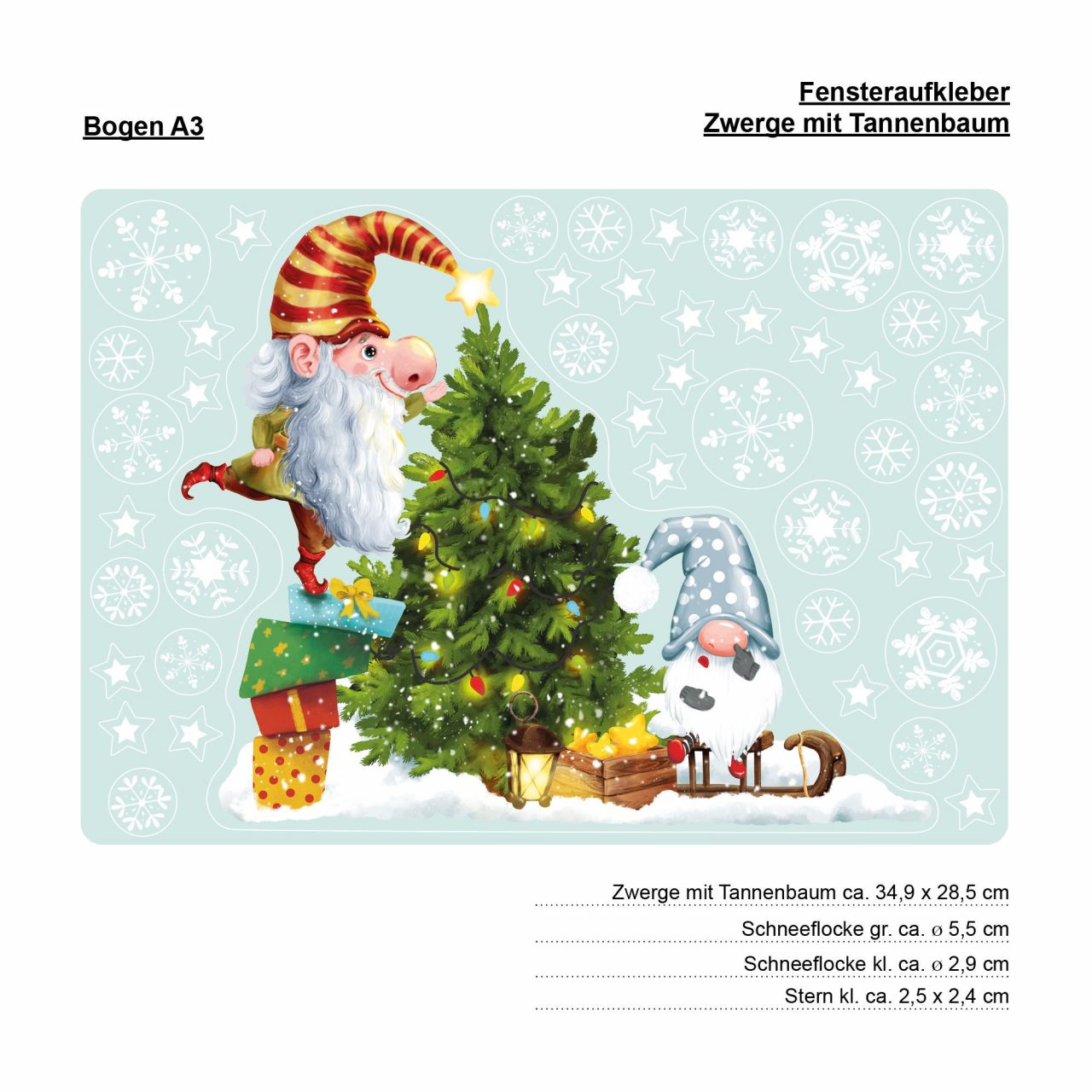 Weihnachtstischläufer 33x183 Cm – Mit Zwergen & Weihnachtsbäumen, Polyester, Für Drinnen & Draußen