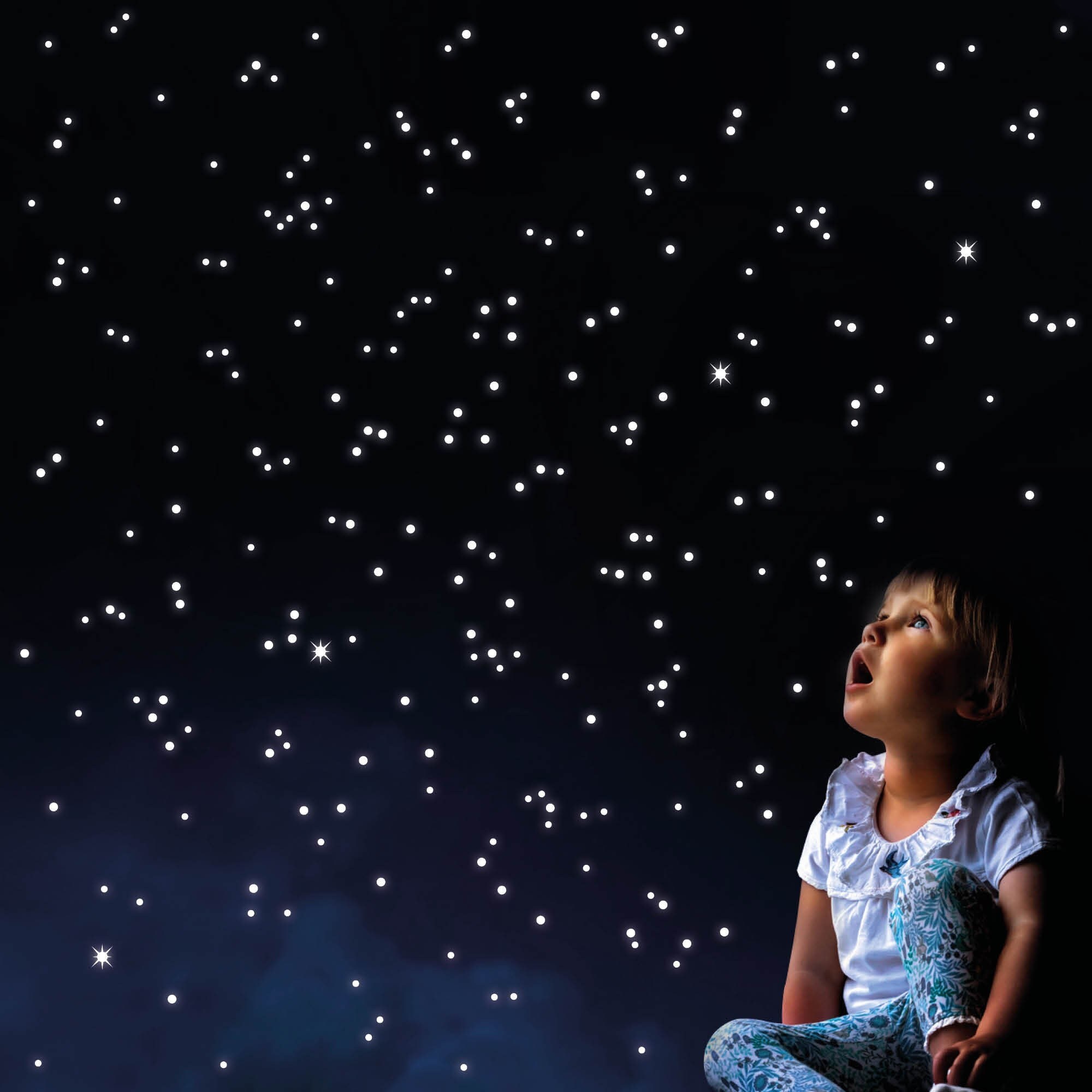 Leuchtpunkte 203 Stk fluoreszierende Punkte leuchten im Dunklen, Sternenhimmel, Dekoration Kinderzimmer
