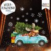 Auf dem Bild ist das Produkt: Wiederverwendbares Fensterbild Weihnachten Winter Elch Auto Tannebaum mit Schneeflocken Adventsdeko zum Preis von €13.90 abgebildet.