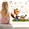 Auf dem Bild ist das Produkt: Fensterbild Frühling Ostern Fuchs mit Schubkarre Schmetterlinge wiederverwendbare Fensterdeko Kinderzimmer Kind zum Preis von €14.9 abgebildet.