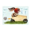 Auf dem Bild ist das Produkt: Fensterbild Frühling Ostern Hase rot Seifenkiste Rennauto wiederverwendbare Fensterdeko Kinderzimmer Kind zum Preis von €13.9 abgebildet.