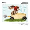 Auf dem Bild ist das Produkt: Fensterbild Frühling Ostern Hase rot Seifenkiste Rennauto wiederverwendbare Fensterdeko Kinderzimmer Kind zum Preis von €13.9 abgebildet.