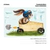 Auf dem Bild ist das Produkt: Fensterbild Frühling Ostern Hase blau Seifenkiste Rennauto wiederverwendbare Fensterdeko Kinderzimmer Kind, Frühlingsdekoration, Osterdeko zum Preis von €13.90 abgebildet.