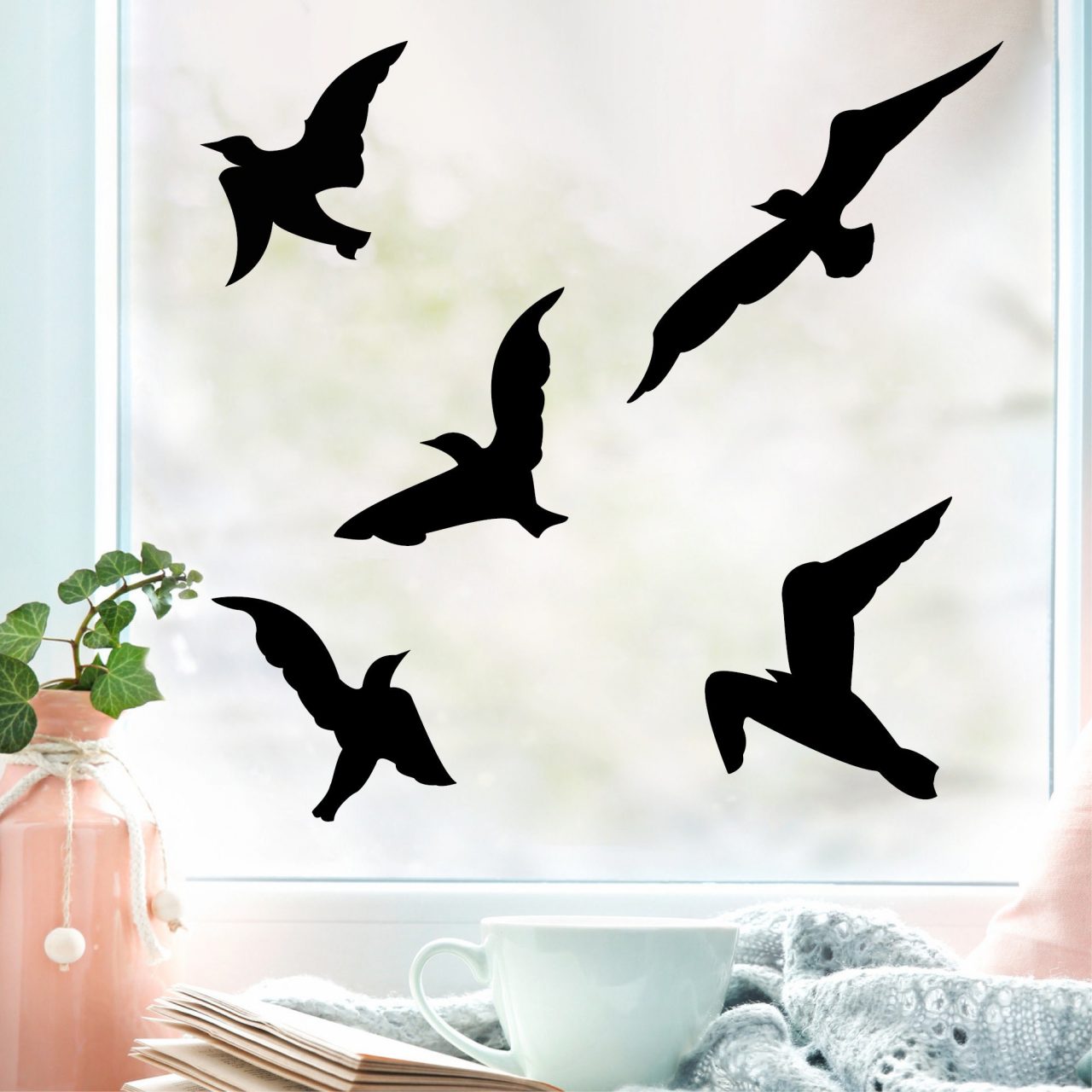 Buntglas-Fensteraufkleber Mit Lilien-Muster – Sonnenfänger & Vogelschutz | 25,4 Cm Rund