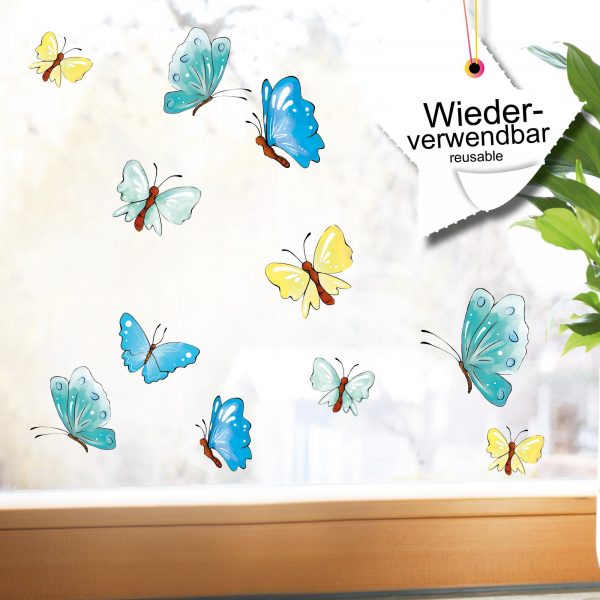 Fensterbild Frühling 25 Schmetterlinge bunt verschiedene Farben zur Auswahl pastell, Frühlingsdeko, Osterdeko