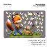Auf dem Bild ist das Produkt: Fensterbild Frühling Ostern Fuchs mit Schubkarre Schmetterlinge Fensterdeko Kinderzimmer Kind zum Preis von €14.9 abgebildet.