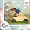 Auf dem Bild ist das Produkt: Fensterbild Frühling Ostern Hase blau in Seifenkiste Rennauto Fensterdeko Kinderzimmer Kind, Frühlingsdekoration, Osterdeko zum Preis von €13.90 abgebildet.