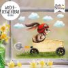Auf dem Bild ist das Produkt: Fensterbild Frühling Ostern Hase rot in Seifenkiste Rennauto Fensterdeko Kinderzimmer Kind zum Preis von €13.9 abgebildet.
