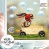 Auf dem Bild ist das Produkt: Fensterbild Frühling Ostern Hase rot in Seifenkiste Rennauto Fensterdeko Kinderzimmer Kind zum Preis von €13.9 abgebildet.