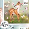 Auf dem Bild ist das Produkt: Fensterbild Frühling Ostern Reh mit Schmetterlingen Fensterdeko Kinderzimmer Kind, Frühlingsdeko zum Preis von €12.90 abgebildet.