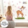 Auf dem Bild ist das Produkt: Fensterbild Frühling Ostern Reh mit Schmetterlingen Fensterdeko Kinderzimmer Kind, Frühlingsdeko zum Preis von €12.90 abgebildet.