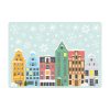 Auf dem Bild ist das Produkt: Wiederverwendbares Fensterbild Weihnachten Winterstadt Giebelhäuser Hanse Rostocker Altstadt, Fensterdekoration Winter zum Preis von €13.90 abgebildet.