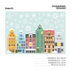 Auf dem Bild ist das Produkt: Wiederverwendbares Fensterbild Weihnachten Winterstadt Giebelhäuser Hanse Rostocker Altstadt, Fensterdekoration Winter zum Preis von €13.90 abgebildet.
