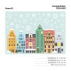 Auf dem Bild ist das Produkt: Wiederverwendbares Fensterbild Weihnachten Winterstadt Giebelhäuser Hanse Rostocker Altstadt, Fensterdekoration Winter zum Preis von €13.90 abgebildet.