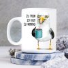 Auf dem Bild ist das Produkt: Geschenk Tasse bedruckt Möwe zu früh zu kalt zu Montag Kaffeetasse zum Preis von €16.9 abgebildet.