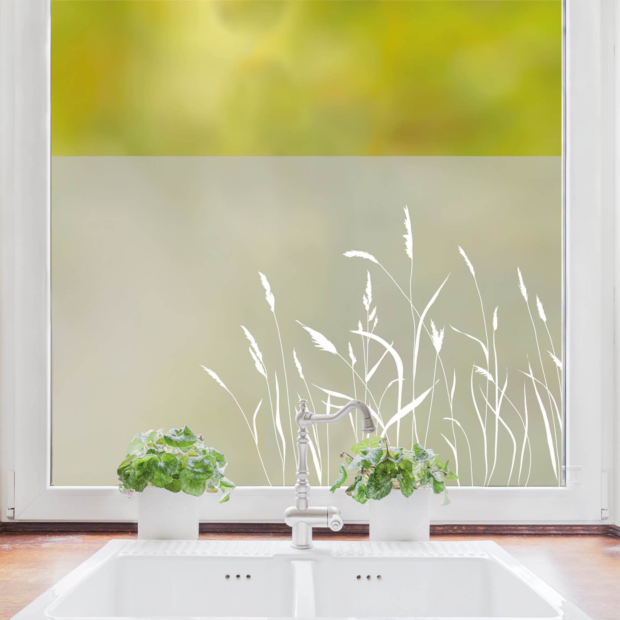 Sichtschutzfolie Gräser Fensterfolie Fensterdeko Milchglasfolie Sichtschutz
