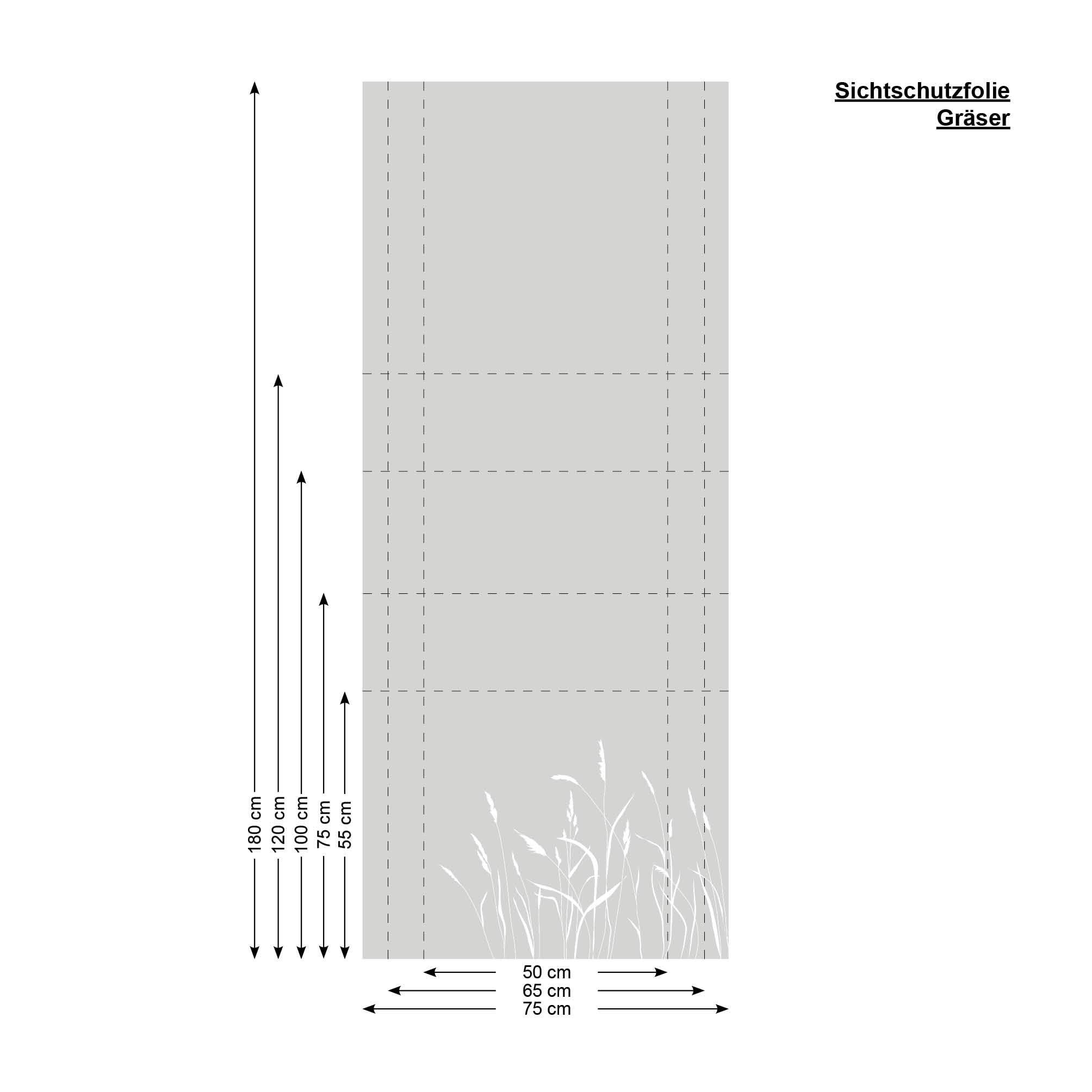 Sichtschutz Gräser Milchglasfolie