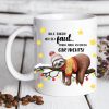 Auf dem Bild ist das Produkt: Tasse bedruckt Faultier auf Ast mit Spruch Weihnachtstasse Geschenk Weihnachten zum Preis von €15.90 abgebildet.