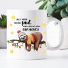 Auf dem Bild ist das Produkt: Tasse bedruckt Faultier auf Ast mit Spruch Weihnachtstasse Geschenk Weihnachten zum Preis von €15.90 abgebildet.