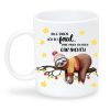 Auf dem Bild ist das Produkt: Tasse bedruckt Faultier auf Ast mit Spruch Weihnachtstasse Geschenk Weihnachten zum Preis von €15.90 abgebildet.