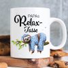 Auf dem Bild ist das Produkt: Tasse bedruckt Faultier Relax-Tasse personalisiertes Geschenk Papa zum Preis von €16.9 abgebildet.