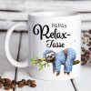 Auf dem Bild ist das Produkt: Tasse bedruckt Faultier Relax-Tasse personalisiertes Geschenk Papa zum Preis von €16.9 abgebildet.