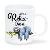 Auf dem Bild ist das Produkt: Tasse bedruckt Faultier Relax-Tasse personalisiertes Geschenk Papa zum Preis von €16.9 abgebildet.