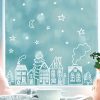 Auf dem Bild ist das Produkt: Wiederverwendbares Fensterbild Weihnachten Winterstadt Skyline zum Preis von €13.90 abgebildet.
