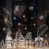 Auf dem Bild ist das Produkt: Wiederverwendbares Fensterbild Weihnachten Winterstadt Skyline zum Preis von €13.90 abgebildet.