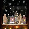 Auf dem Bild ist das Produkt: Wiederverwendbares Fensterbild Weihnachten Winterstadt Amsterdam zum Preis von €13.90 abgebildet.