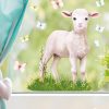 Auf dem Bild ist das Produkt: Fensterbild Frühling Lamm Blumenwiese Blumen Schmetterlinge Fensterdeko Kinder, Frühlingsdeko, Osterdeko zum Preis von €14.9 abgebildet.