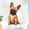 Auf dem Bild ist das Produkt: Fensterbild Hund Haustier Französische Bulldogge, Fensterdeko Kinderzimmer Kind Osterdeko Frühlingsdeko zum Preis von €14.9 abgebildet.