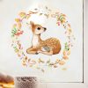 Auf dem Bild ist das Produkt: Fensterbild Rehkitz und Igel im Blätterkranz Herbstlicher Fensteraufkleber Fensterdeko wiederverwendbare Fensteraufkleber Kinderzimmer Kind zum Preis von €13.90 abgebildet.