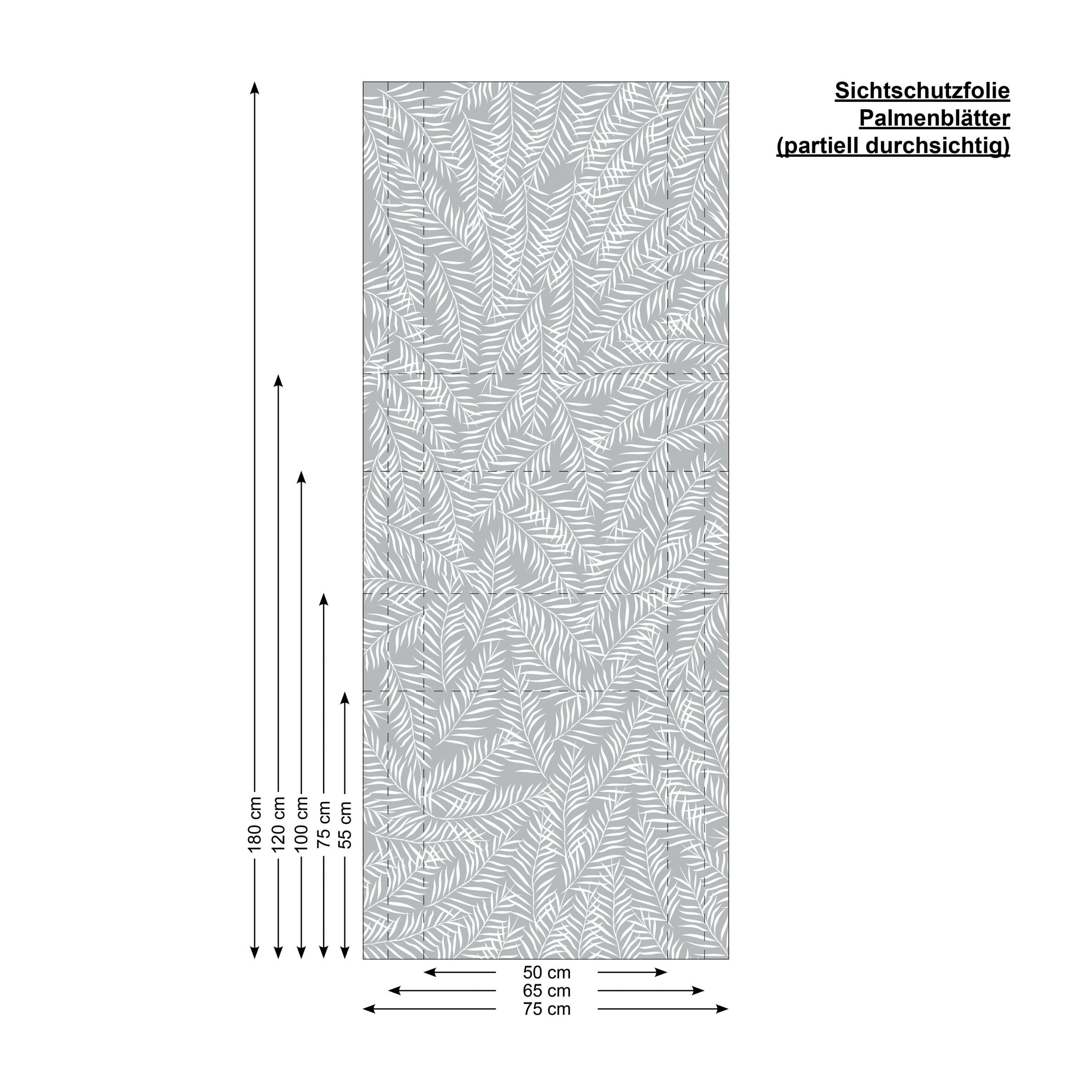 Sichtschutzfolie Fenster Küche durchsichtige Palmenblätter Fensterfolie  Fensterdeko Milchglasfolie