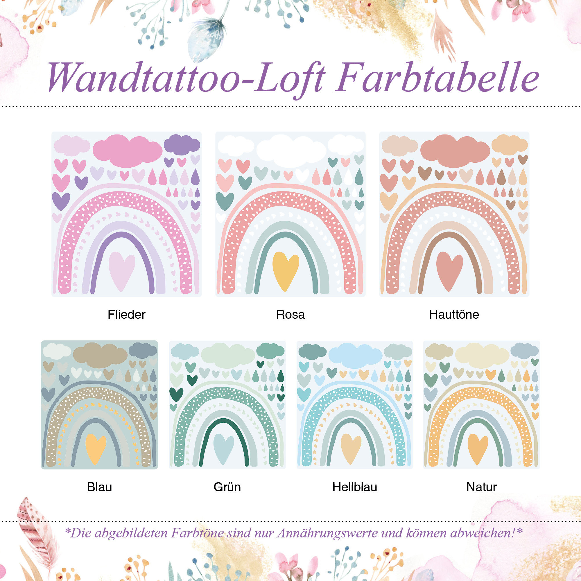 Fensterfolie - Sichtschutz - Regenbogen Punkte Herz Pastell