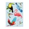 Auf dem Bild ist das Produkt: Wiederverwendbares Fensterbild Exotische Vögel Vogelset Fensteraufkleber Kinderzimmer Baby Kind, Frühlingsdeko,Sommer, Papagei, Flamingo zum Preis von €14.9 abgebildet.