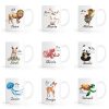 Auf dem Bild ist das Produkt: Kindertasse aus Kunststoff Tiere mit Anfangsbuchstaben und Wunschnamen, Schulkind Einschulung Geschenk Schulkind, Schulanfang zum Preis von €16.9 abgebildet.