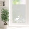 Auf dem Bild ist das Produkt: Sichtschutzfolie Storch und Gräser Wildblumen florale Fensterfolie Fensterdeko Milchglasfolie Folie Fenster zum Preis von €24.9 abgebildet.