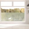 Auf dem Bild ist das Produkt: Sichtschutzfolie Storch und Gräser Wildblumen florale Fensterfolie Fensterdeko Milchglasfolie Folie Fenster zum Preis von €24.9 abgebildet.