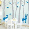 Auf dem Bild ist das Produkt: Wandtattoo Kinderzimmer Birkenstämme Hirsch Reh 2farbig, Dekoration Kinderzimmer zum Preis von €59.9 abgebildet.