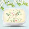 Auf dem Bild ist das Produkt: Brotdose Aquarell Wildblumen floral personalisiert mit dem Wunschnamen, kratz- und bruchsicher, Geschenk Geburtstag, Einschulungsgeschenk zum Preis von €16.90 abgebildet.