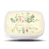 Auf dem Bild ist das Produkt: Brotdose Aquarell Wildblumen floral personalisiert mit dem Wunschnamen, kratz- und bruchsicher, Geschenk Geburtstag, Einschulungsgeschenk zum Preis von €16.90 abgebildet.