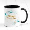 Auf dem Bild ist das Produkt: Bedruckte Tasse Nur die besten Mamas werden zur Oma befördert… Geschenk Mama Oma grün Blätterkranz, Ostergeschenk, Muttertag zum Preis von €18.9 abgebildet.